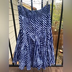 Grace Elements Blue and White A-Line Flared Skirt